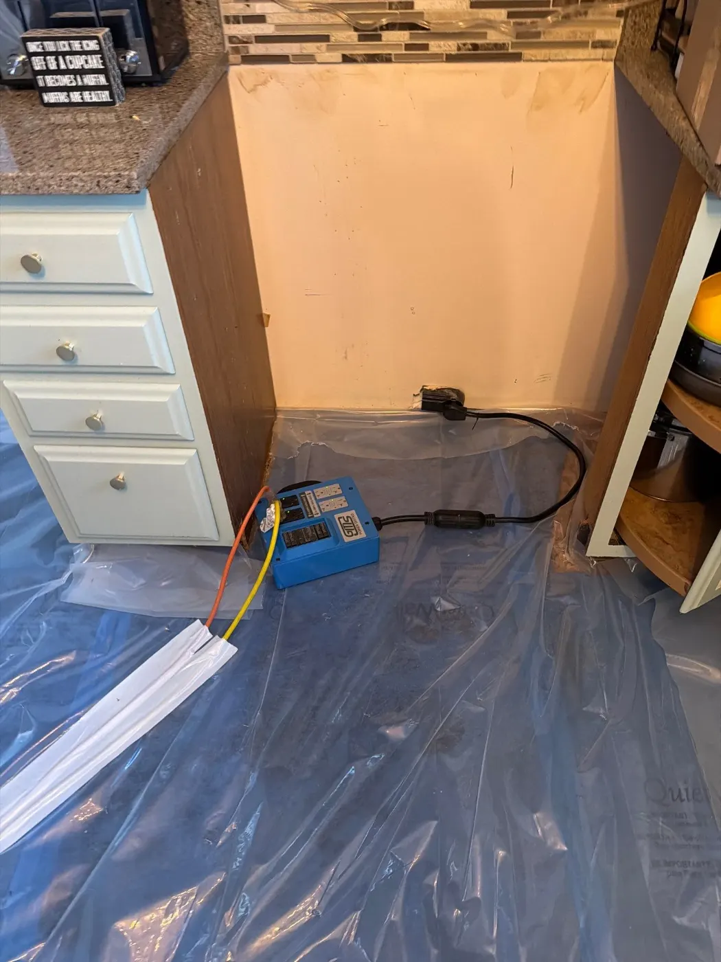 Air movers and dehumidifiers running in Cool Creek Indiana home dry-out